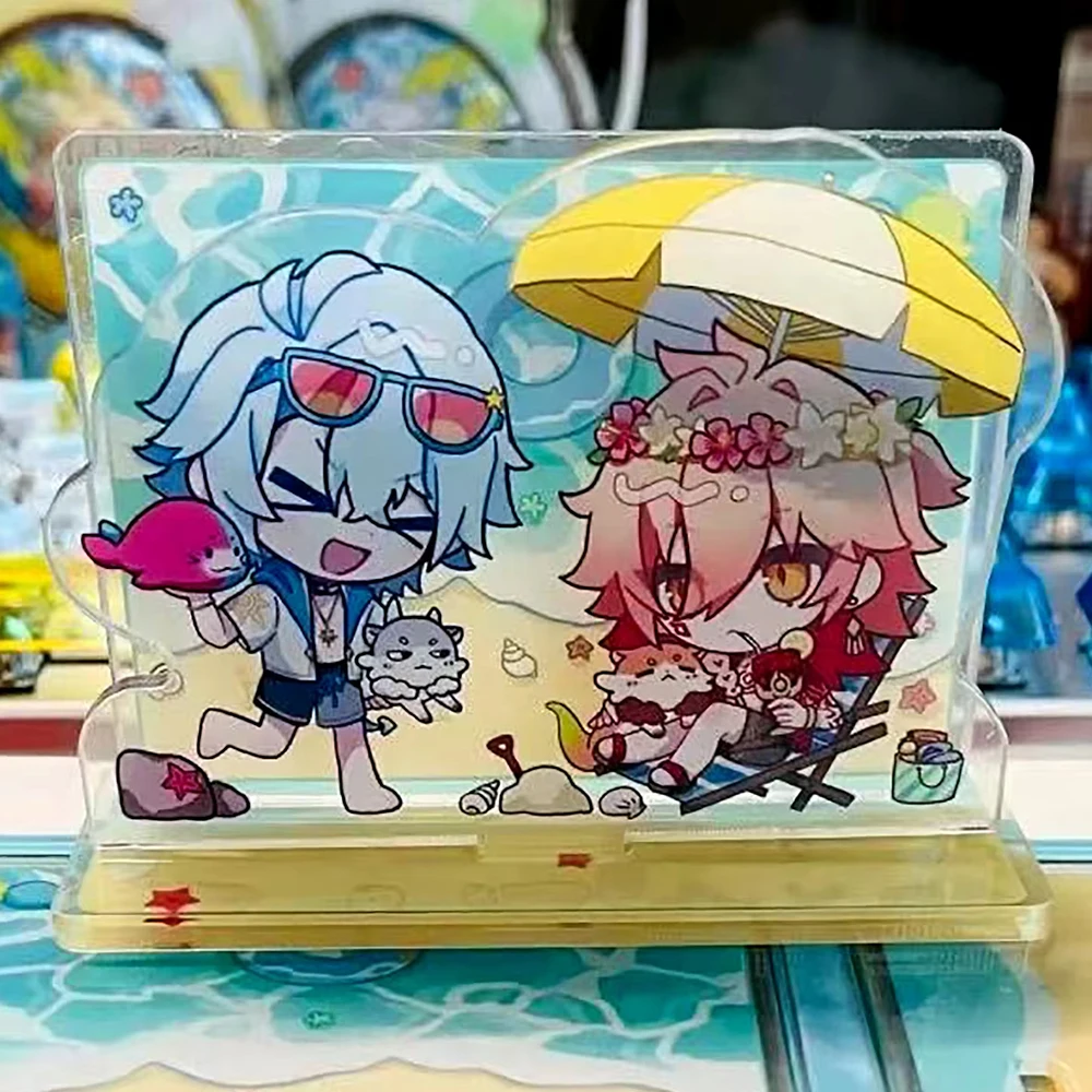 Game Honkai Star Rail Khaslana Phainon Mydei Cosplay Summer Beach Standing Plate Acrylic Stand Desktop Decoration Accessories