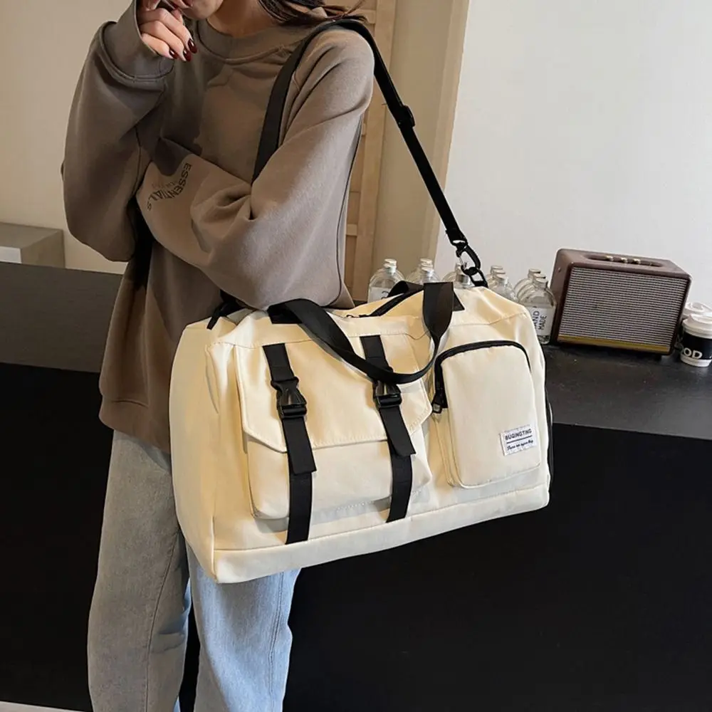 

Oxford Cloth Fitness Duffel Bag Lightweight Single Shoulder Travel Luggage Bag with Shoe Compartment Large Capacity Gym Bag Yoga