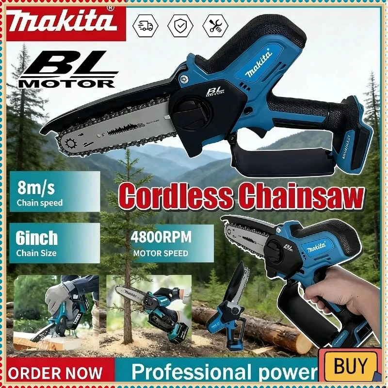 

Makita 6inch Mini Portable Chainsaw Electric 6-inch Logging Sawzall Cordless 18V Chainsaw for Woodworking with Small Handheld