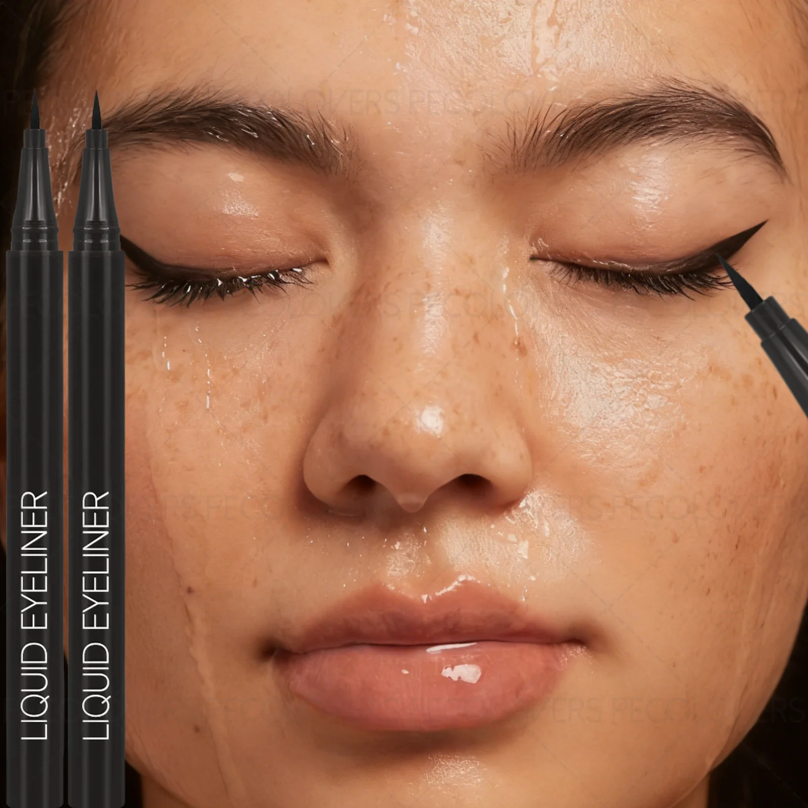 2PCS/Set Smooth Black Eyeliner - Quick-drying Formula, Ultra-fine Tip for Precise Application, Waterproof, Beginner-friendly