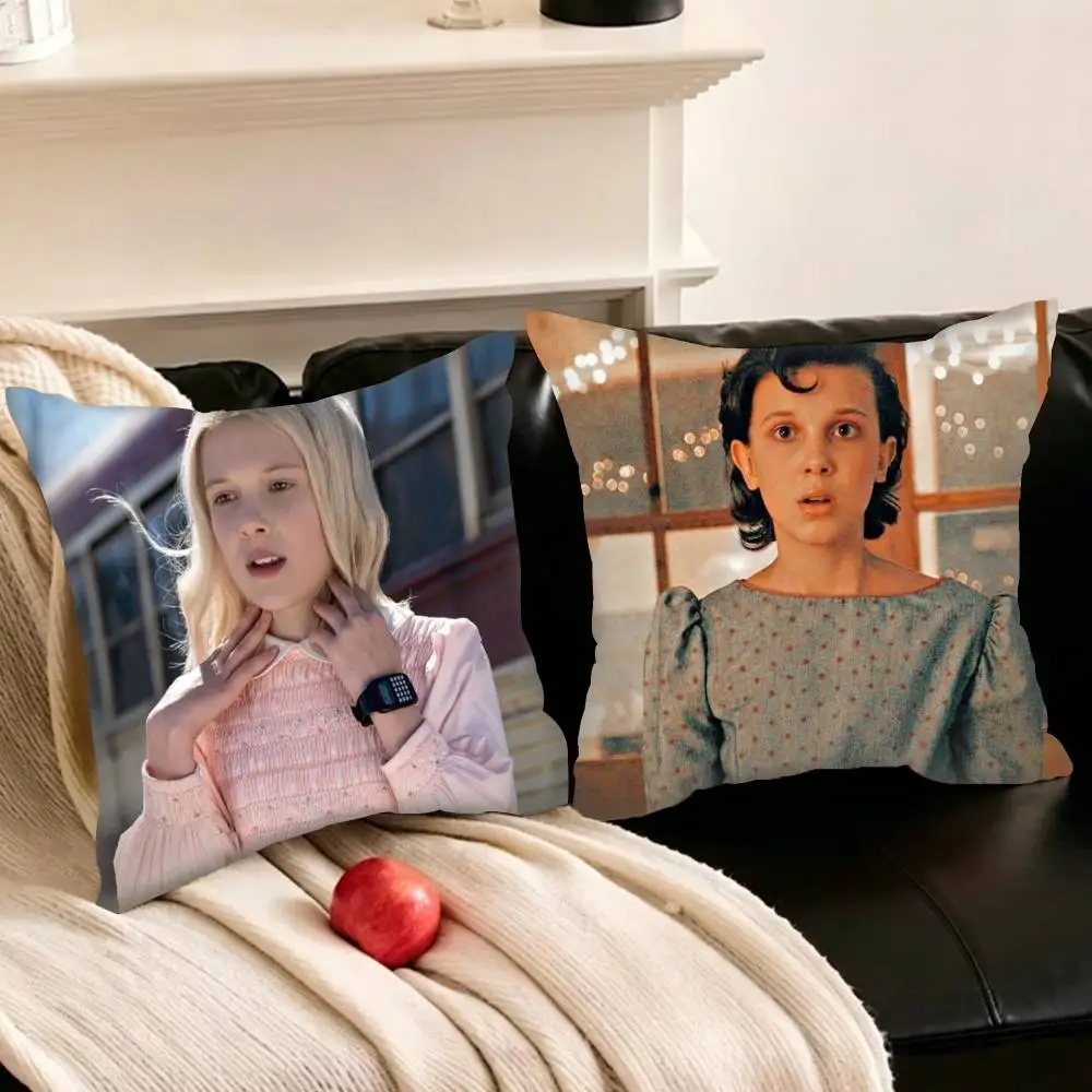 Millie Bobby Brown  Various Sizes Square Pillowcase For Car Home Bedchamber Decor