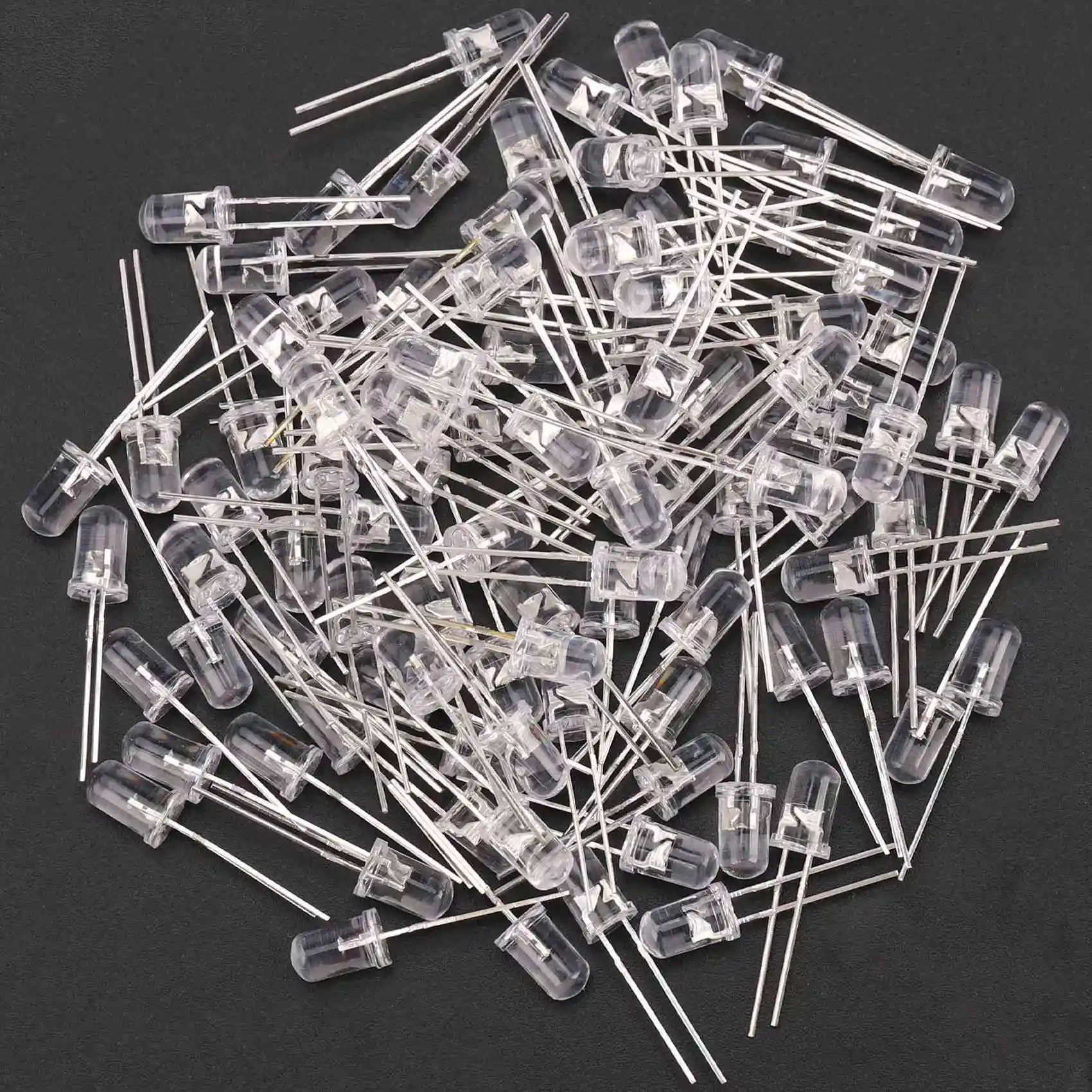 Diodes électroluminescentes LED blanches, lampes à ampoule, composants électroniques, DC 3V, 20mA, 5mm, 100 pièces