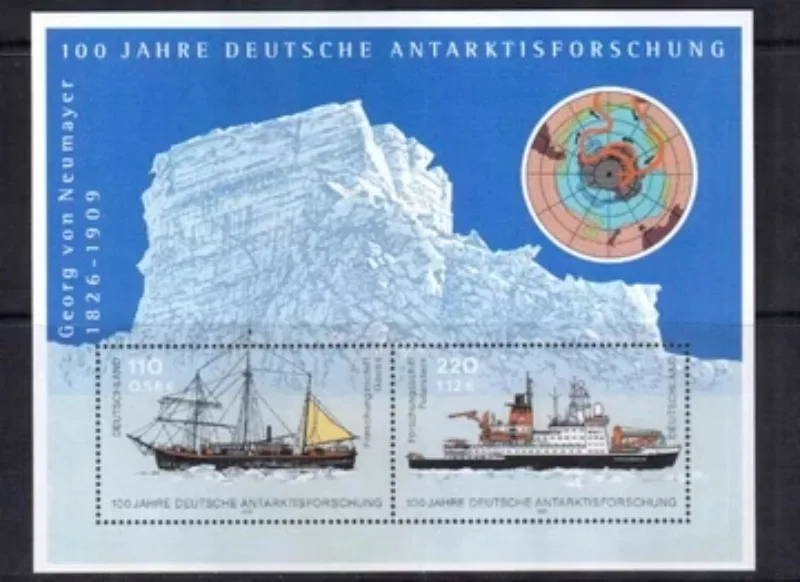 Germany, 2001, Centenary of Antarctic Scientific Research, Real Original Post Stamp, MNH