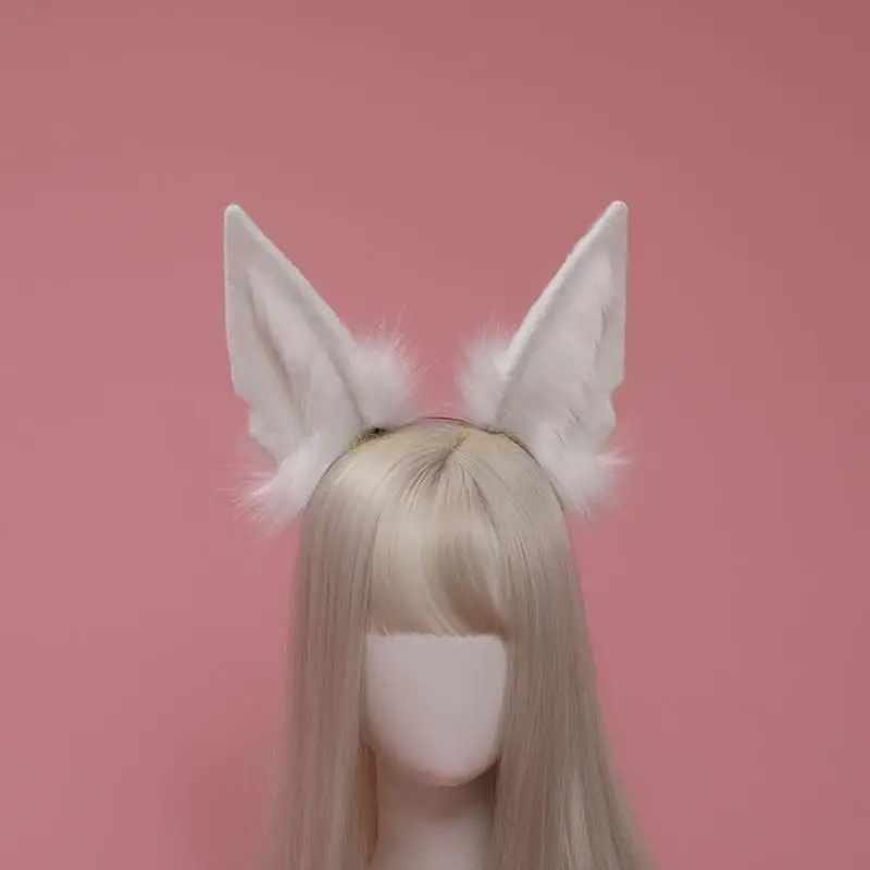 31BF Cosplay pelzige Tier Wolf Ohren Haare Heckset Kostüm langes Fell Kopfstück für Halloween -Party -Dekoration