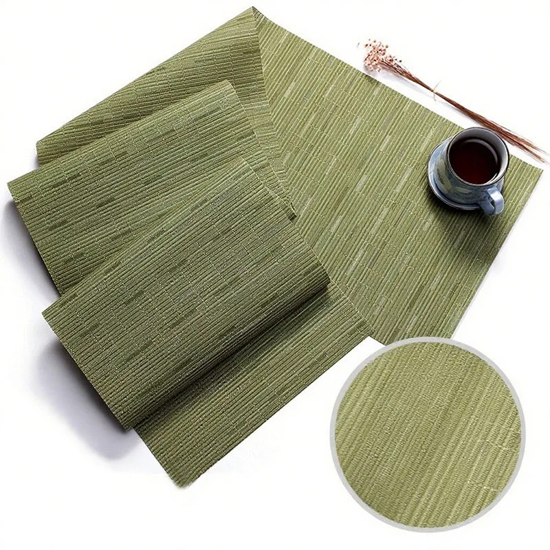 

PVC Pure Color Table Runner,Vinyl Table Runner Arbitrarily Cropped Runner for Table Non-Slip Heatproof for Home Party Decoration