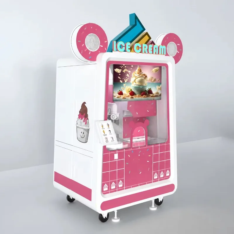24H Touch Screen Robot Ice Cream Vending Machine 150-200 Capacity Remote Monitoring Custom