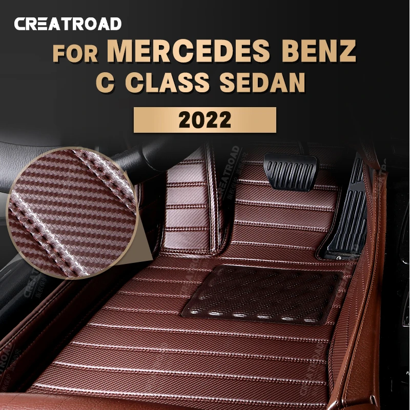 

Коврики из углеродного волокна на заказ для Mercedes Benz C Class 2022, ковер для ног, аксессуары для салона автомобиля