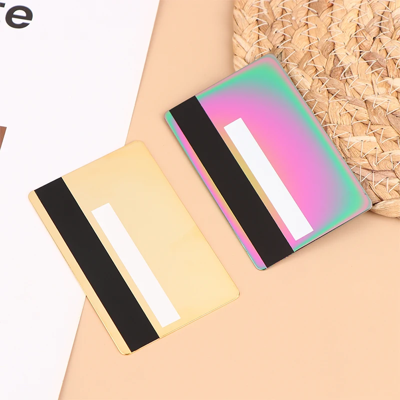 0.8mm Size Mirror Reflective Credit Card With Chip Slot and Signature Bar Metal Membership Polished Gift Card