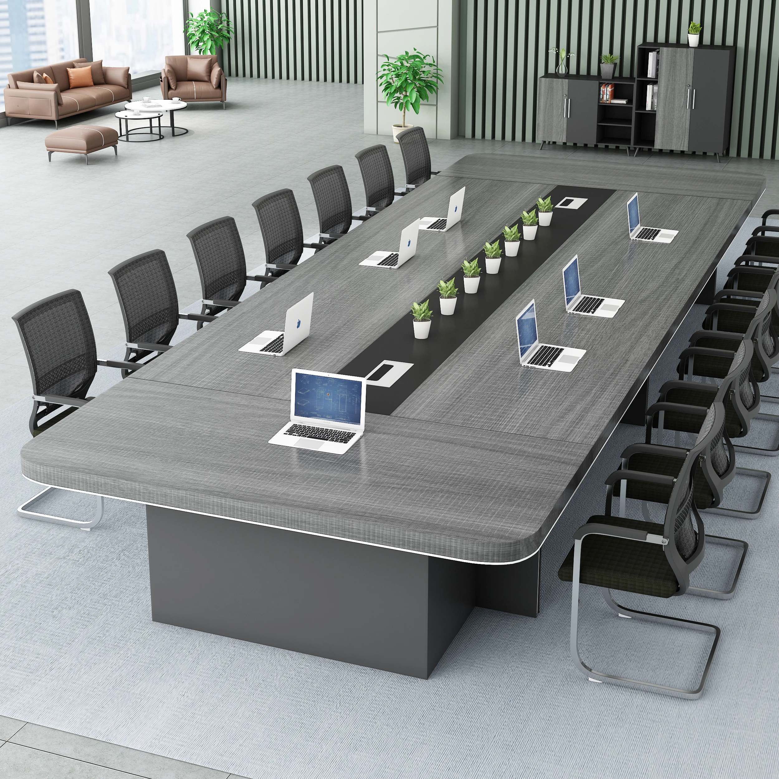 

Long Meeting Office Table Modern Conference Table Chairs Set Office Furniture Commercial for Meeting Room Desk Hotel Training