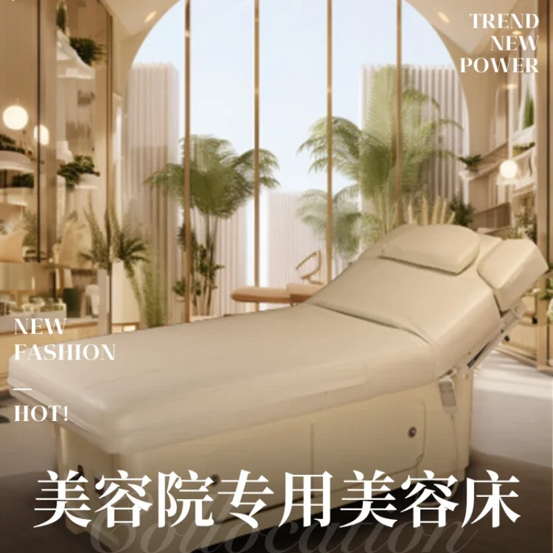 

electric beauty bed for salons, high-end intelligent massage heating spa fully automatic lifting