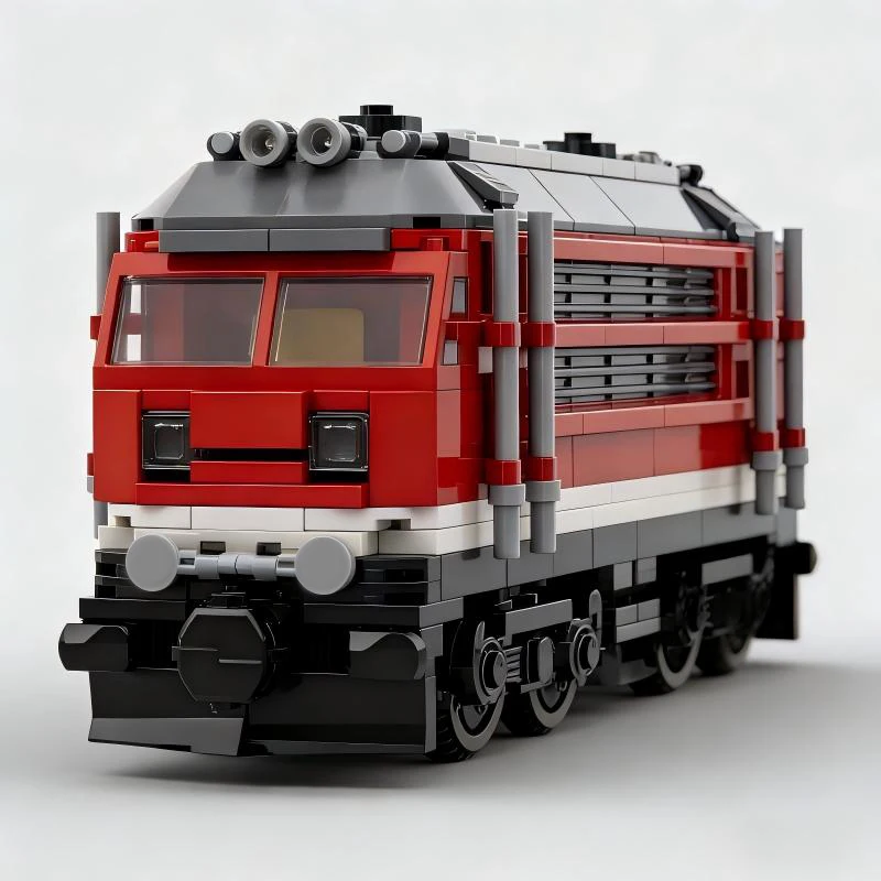 400 PCS transport Red cargo diesel locomotive MOC Customize Modular Building Block Creative Design Kids DIY Festival Toy Gift - view 2