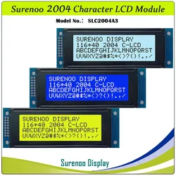 Surenoo 116*40MM 2*8Pin 204 20X4 2004 6800 IIC I2C moduł LCD z postaciami ekran wyświetlacza LCM białe podświetlenie LED angielski japoński