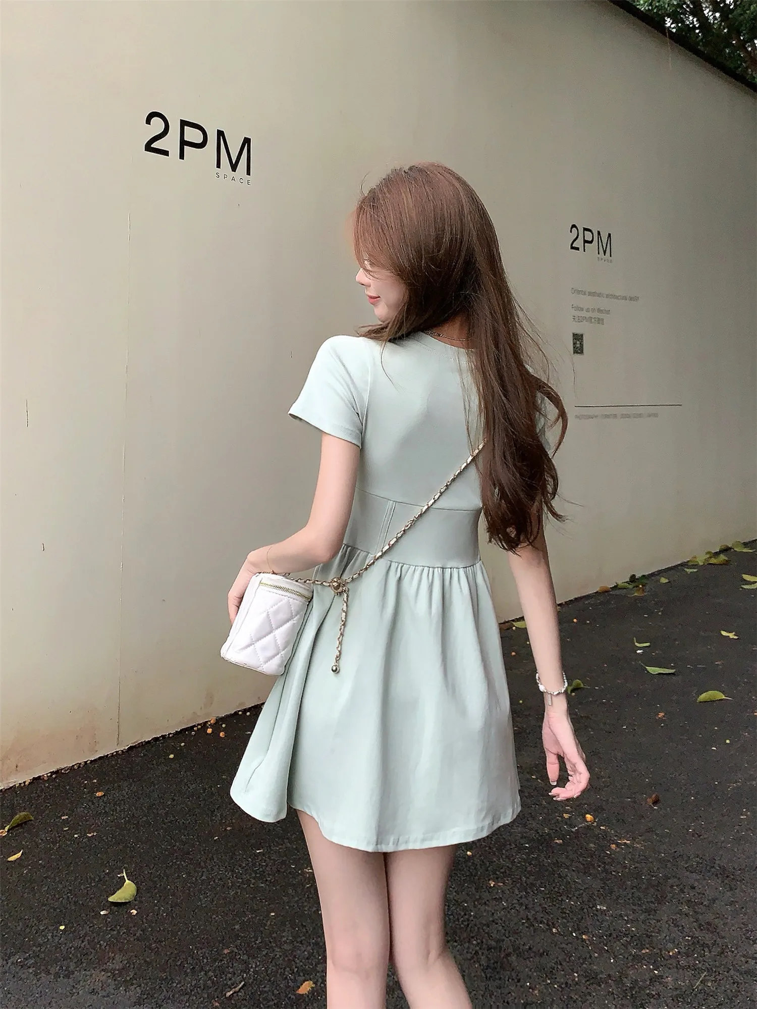 A- Line Skirt Mint Mamboes for Women Short Sleeve Dress Fashion Dress New Style Puffy Dress Women's Clothing  Maxi Dresses Long
