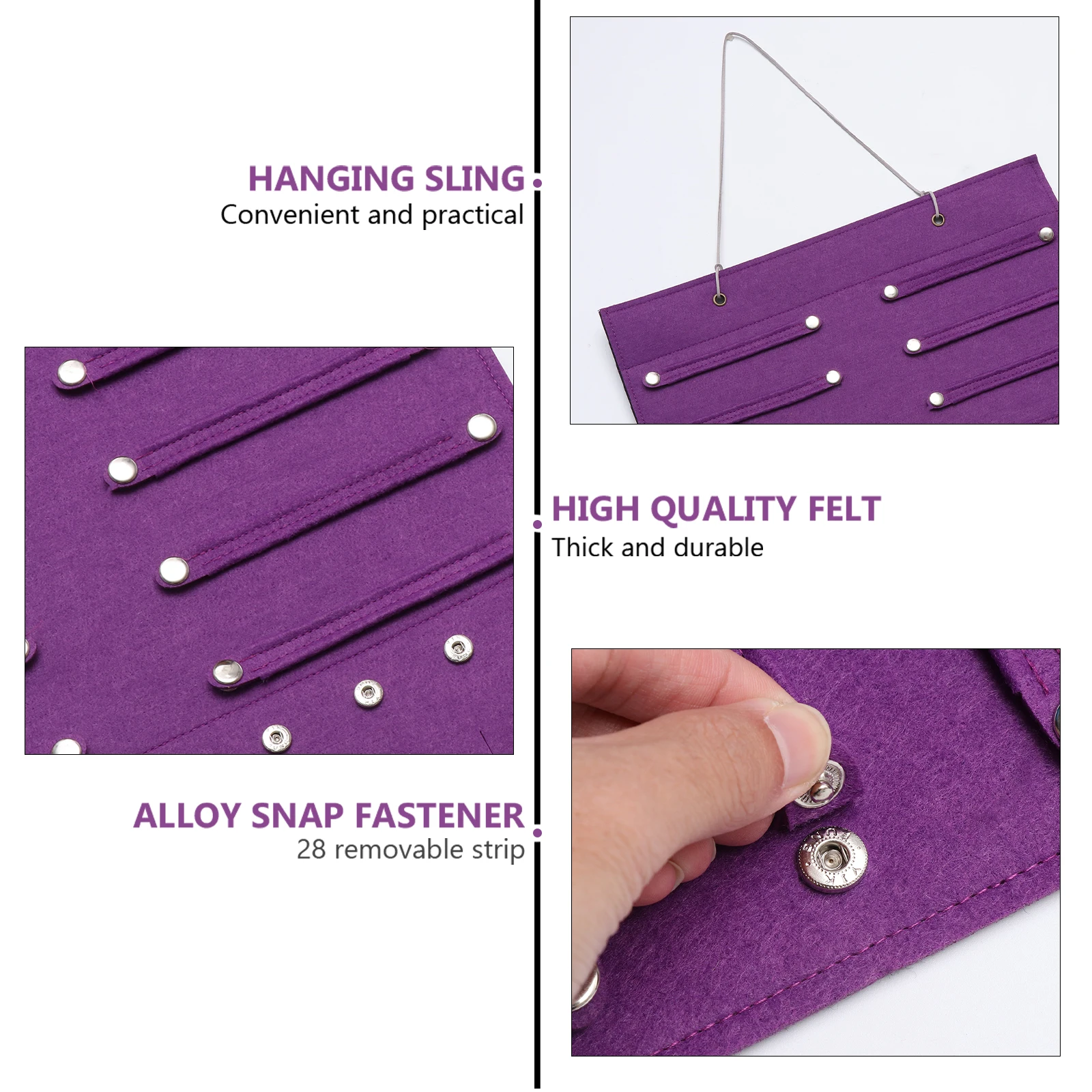 

Jewelry Earring Storage Bag Headband Organizer Glasses Hanging Household Purple Hanger