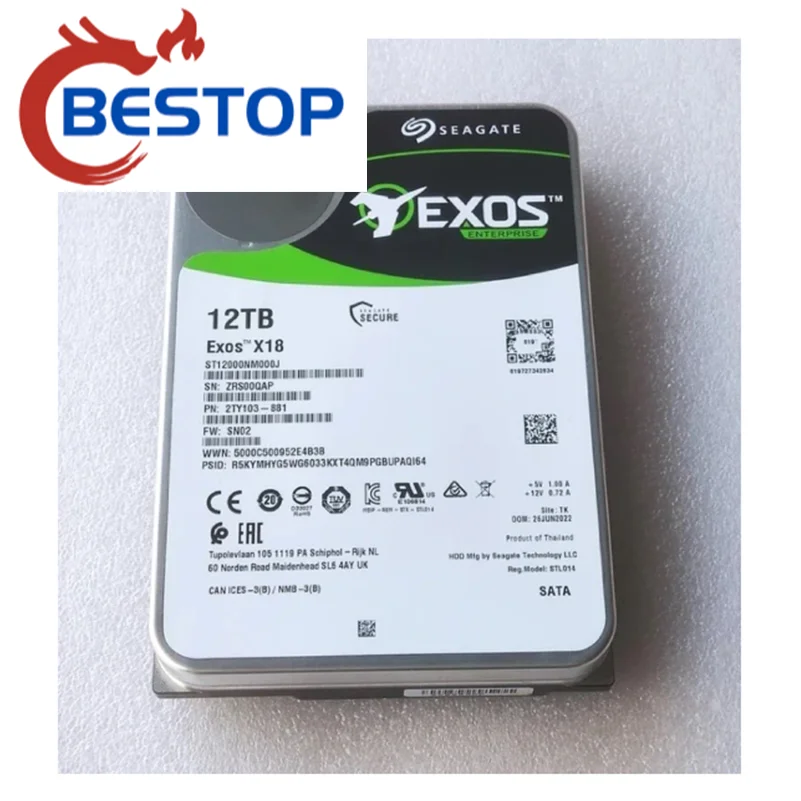 

For Seagate Exos X18 ST12000NM000J 3.5" SATA 12TB Hard Drive