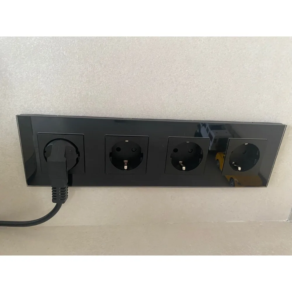 Bingoelec EU Socket Double Wall Power Outlet Triple Electric Sockets 16A 220V For Home Home Office розетка