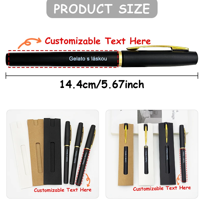 30/60/80sets Customizable LOGO Gel Pens Personalized Lightweight & Retractable Pens Ideal for Wedding Guest Book Party Favors