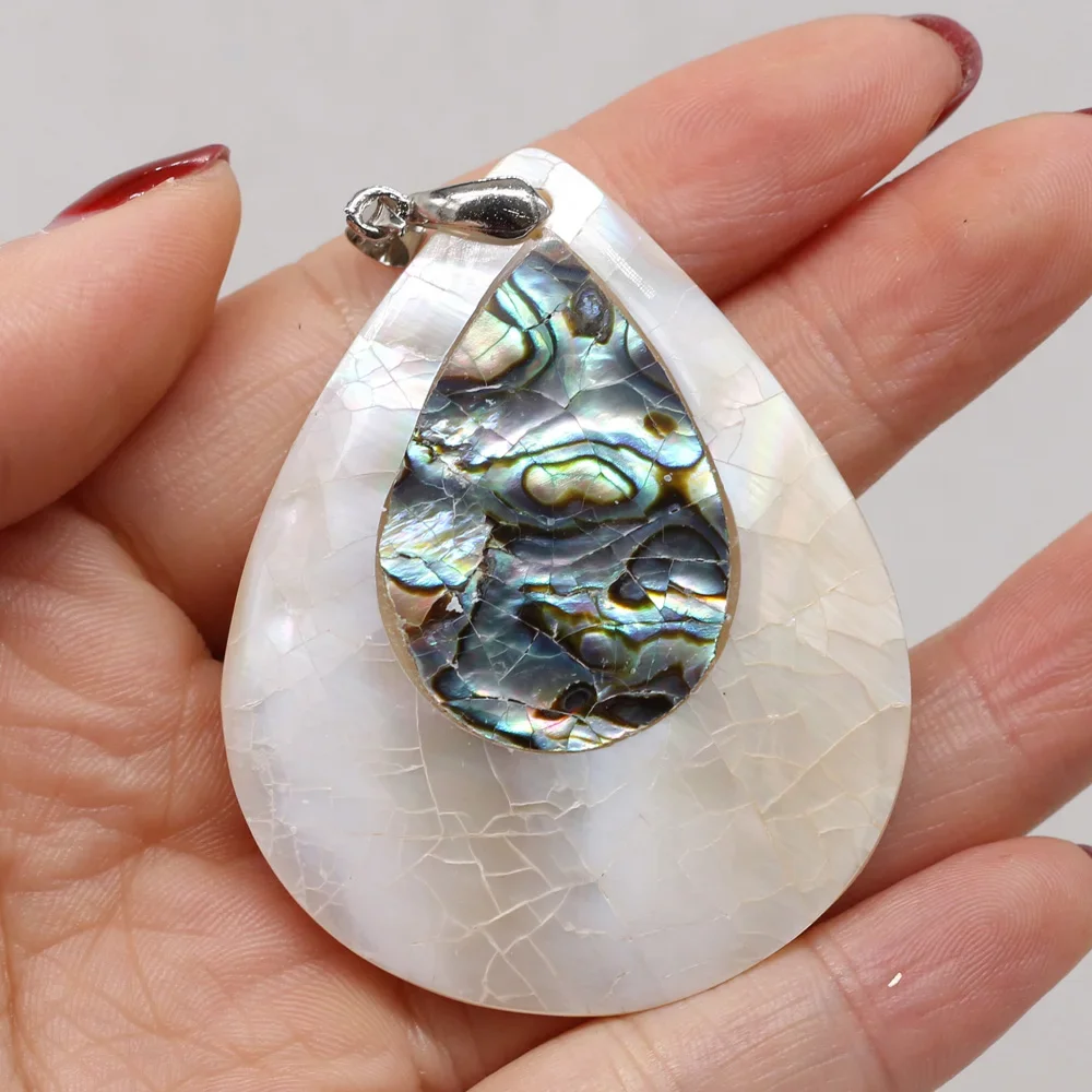 Natural Abalone Shell Pendant Geometry Mother of Pearl Splicing Exquisite Charms for Jewelry Making DIY Necklace Accessories