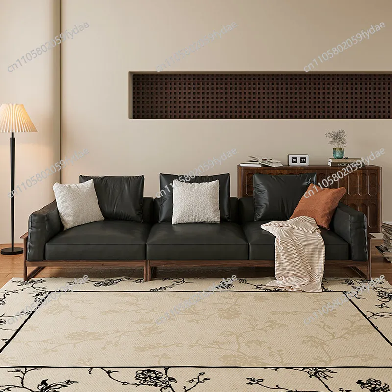 Sofás Seccionales de Cuero para Sala de Estar, Sofás Nórdicos para Sala de Estar, Sofá de Mediados de Siglo, Sillón Cama, Muebles de Salón