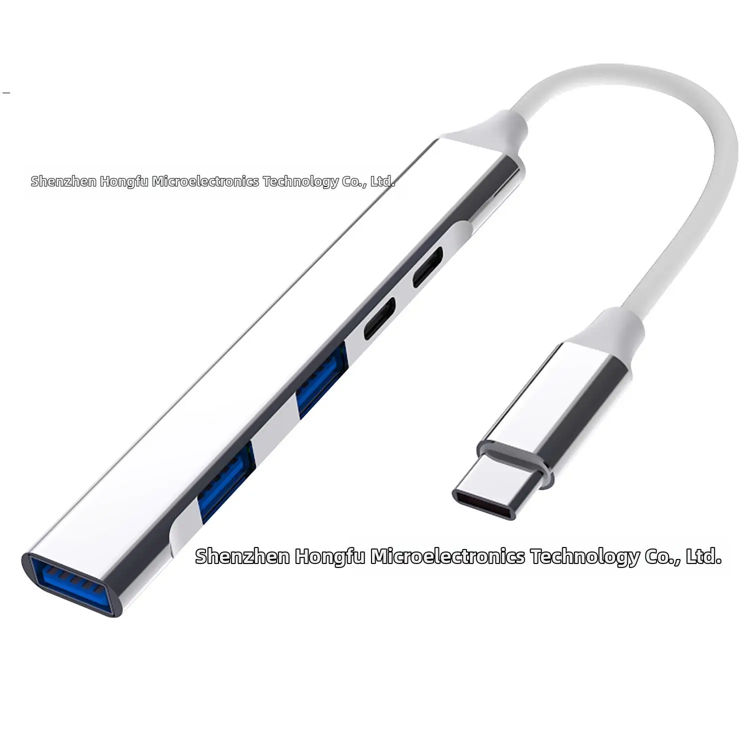 

Five-In-One Type-C Docking Station USB Hub Expansion PD100W Splitter USB Extender Silver/Gray High-Speed Transmission