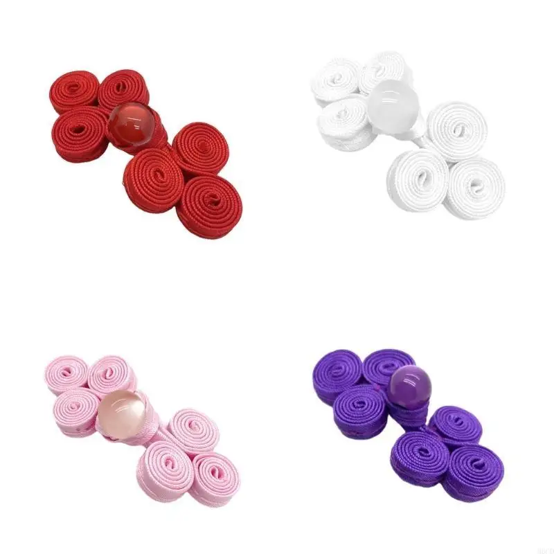 M6CD 1pair Colorful Adjustable Sewing Fasteners Featuring Chinese Traditional Buttons Perfect for Sweater Scarf Cardigan