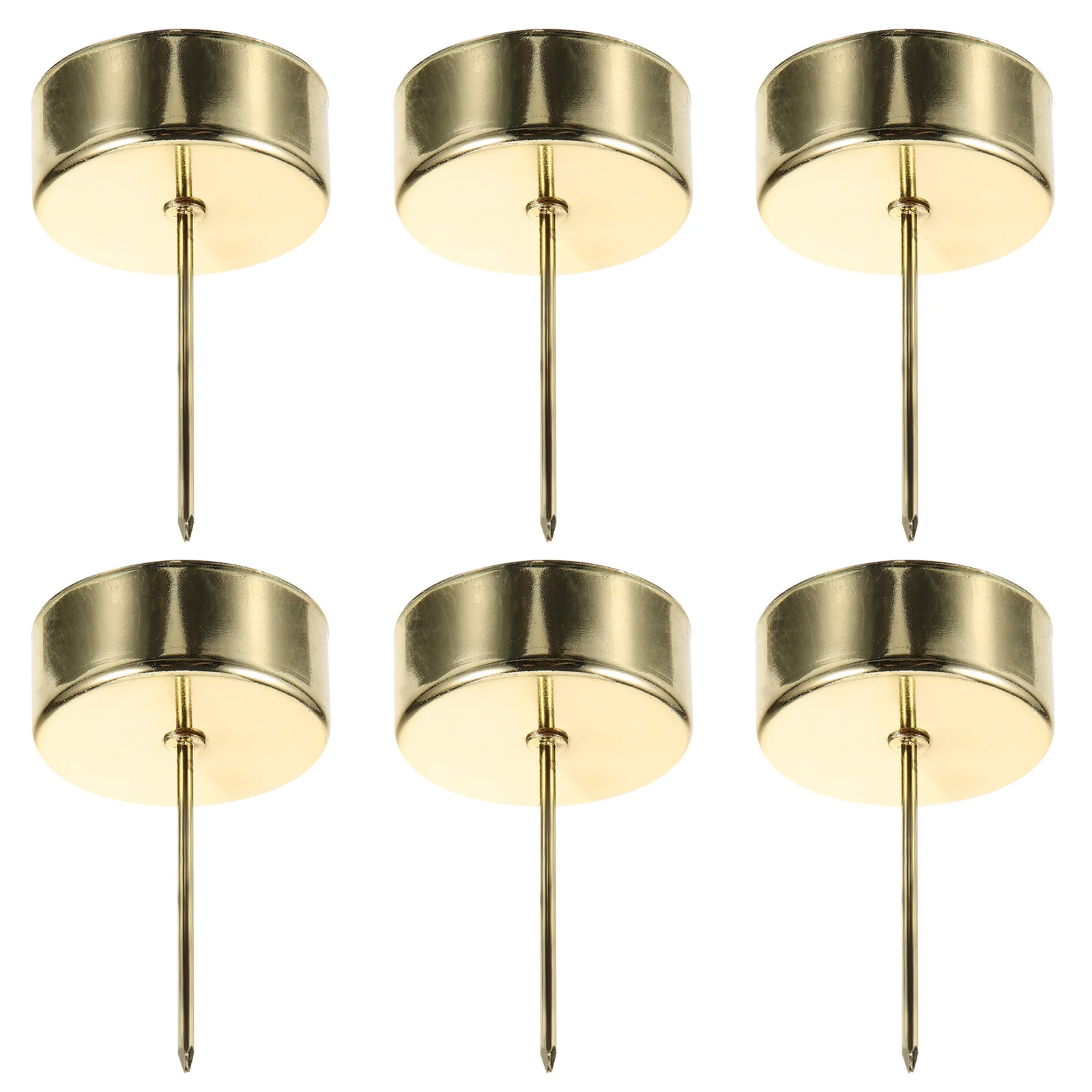 

6 Pcs Holder Christmas Decor Tree Nail Metal Cup Taper Holders Iron Insert with Spike