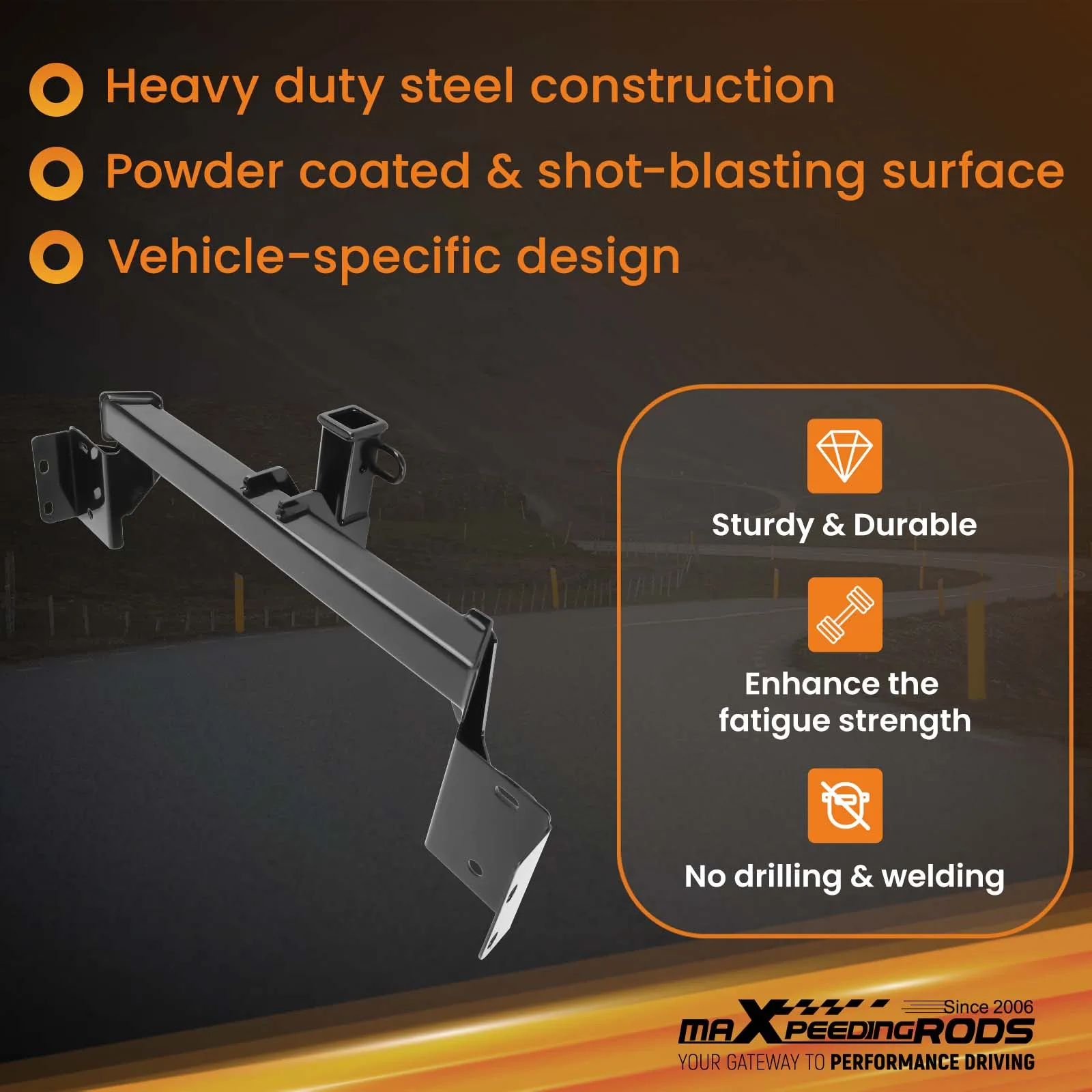 Ricevitore gancio di traino posteriore per Jeep Compass 2017-2025 2" Classe 3 4000 libbre GTW Acciaio