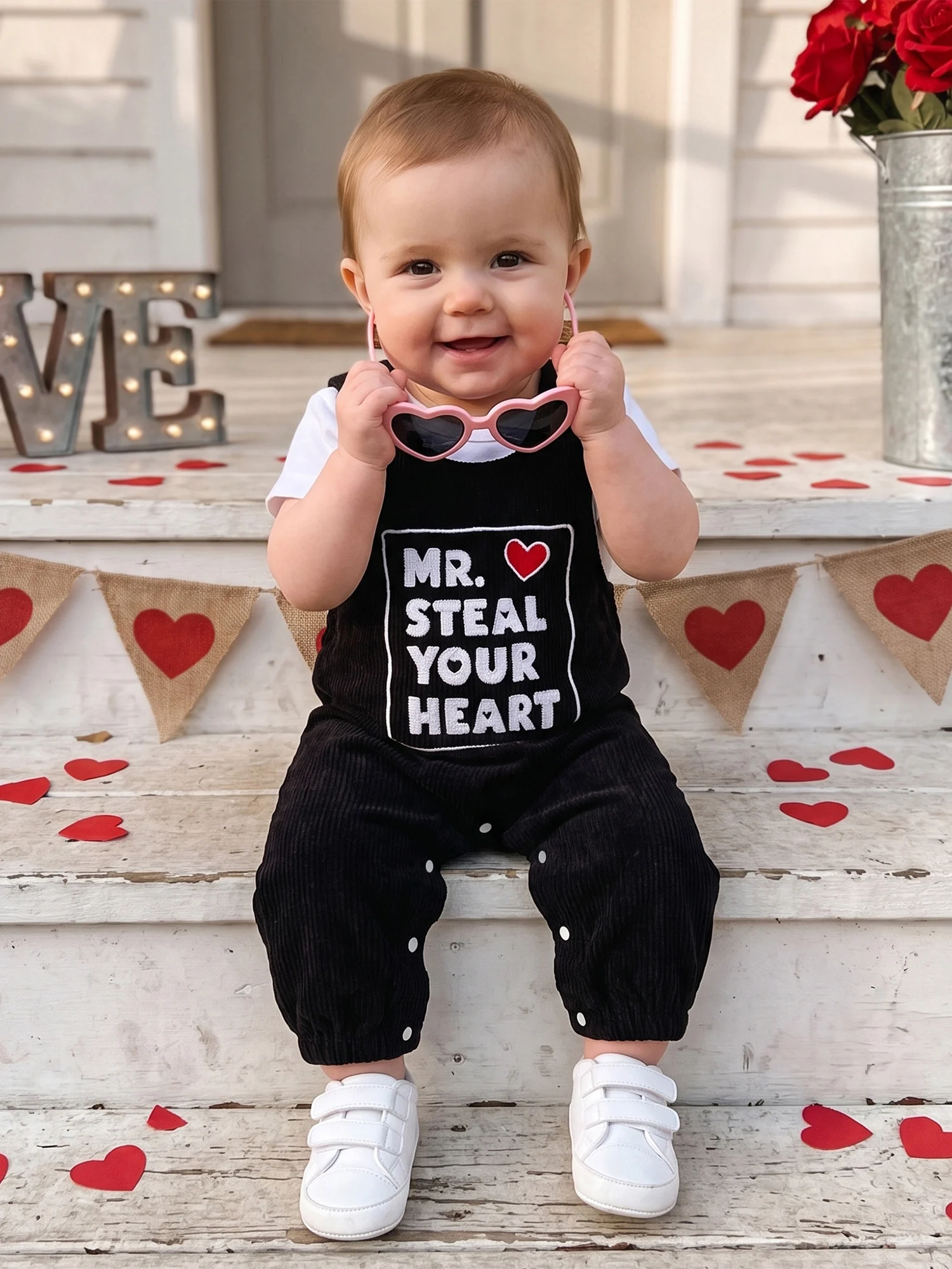 Boy Overalls Embroidery Embroidery Letters Casual Casual Pants Letters Boy Baby Boy Overalls Valentines Day Baby
