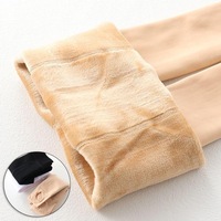 White Fleece Lined Thickened Dance Tights for Girls Autumn Winter Five-Quarter Length Basic Style Net Fabric High Elasticity