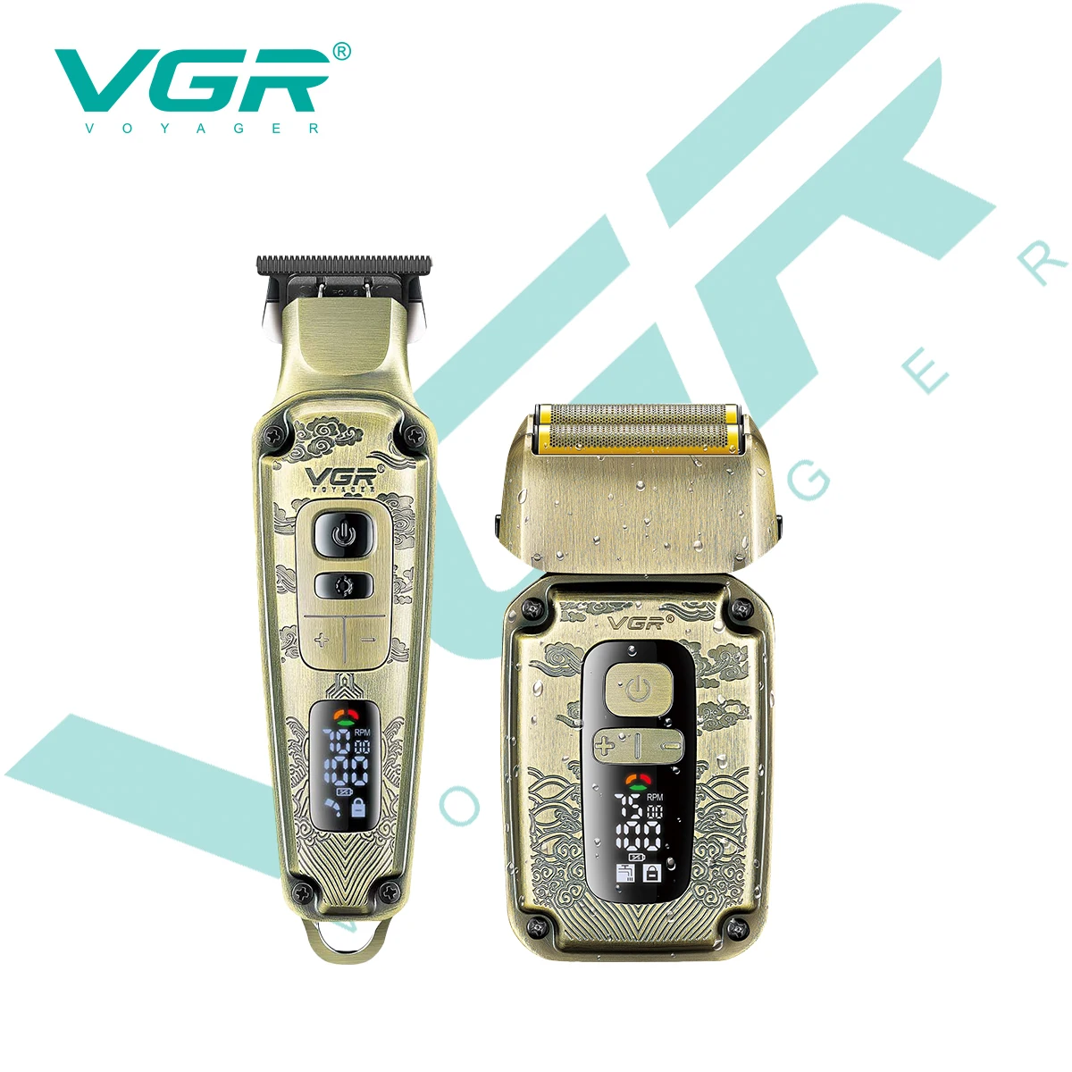 

VGR V-641 2-в-1 Ретро металлический набор для стрижки волос Профессиональная мужская машинка для стрижки волос Бритва с возвратно-поступательным лезвием Электрическая машинка для стрижки волос