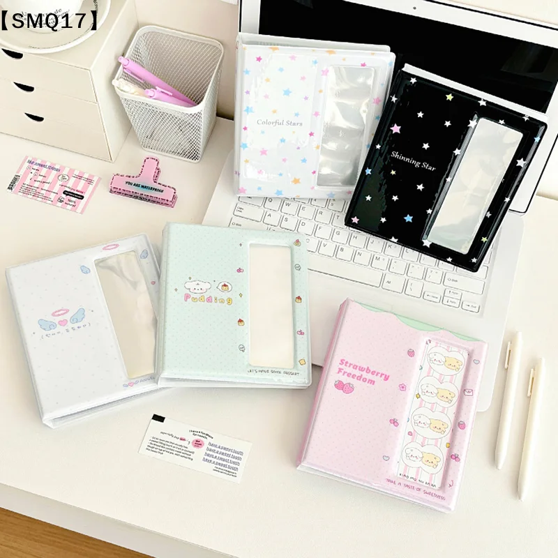 Cartoon Photo Booth Album For 40 Pcs 2x6 Inch Photo Strips Bookmark 20 Pcs 4x6 4R Photo Holder Small Card Storage Book【SMQ】