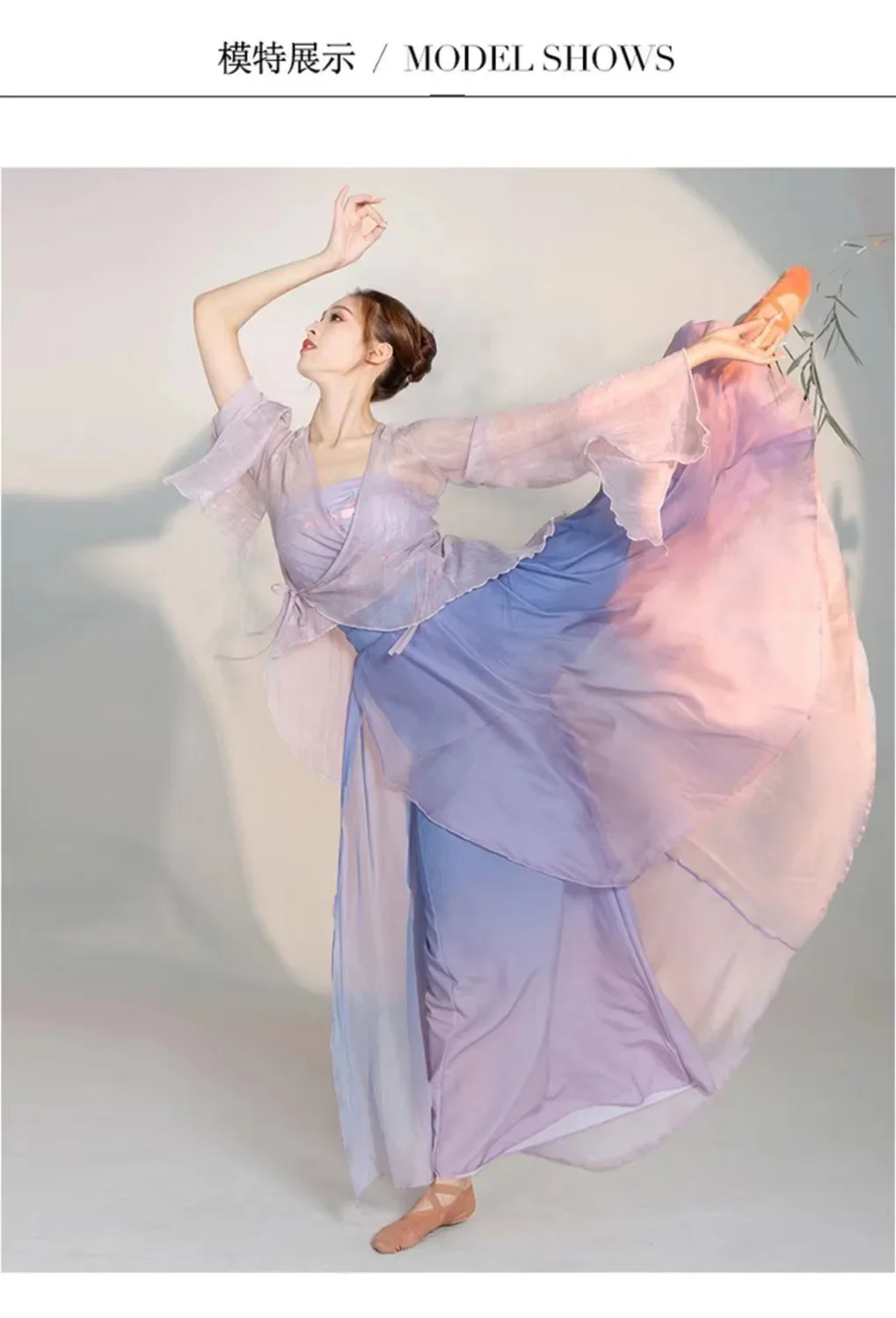 Classical Dance Costume Gradual Suit Fairy Daily Practice Dress Loose Flowing Gauze Chinese Dance Performance Stag Dancewear