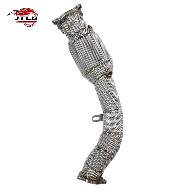 

For A4 B9 Performance Downpipe - 304 Stainless Steel High Flow Exhaust Pipe with Heat Shield