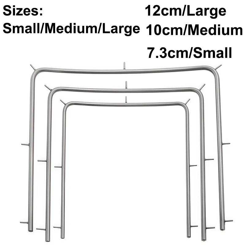 3Pcs Dental Stainless Steel Rubber Stamp Holder Facebow, Prosthodontic Tools, Filling Support Materials