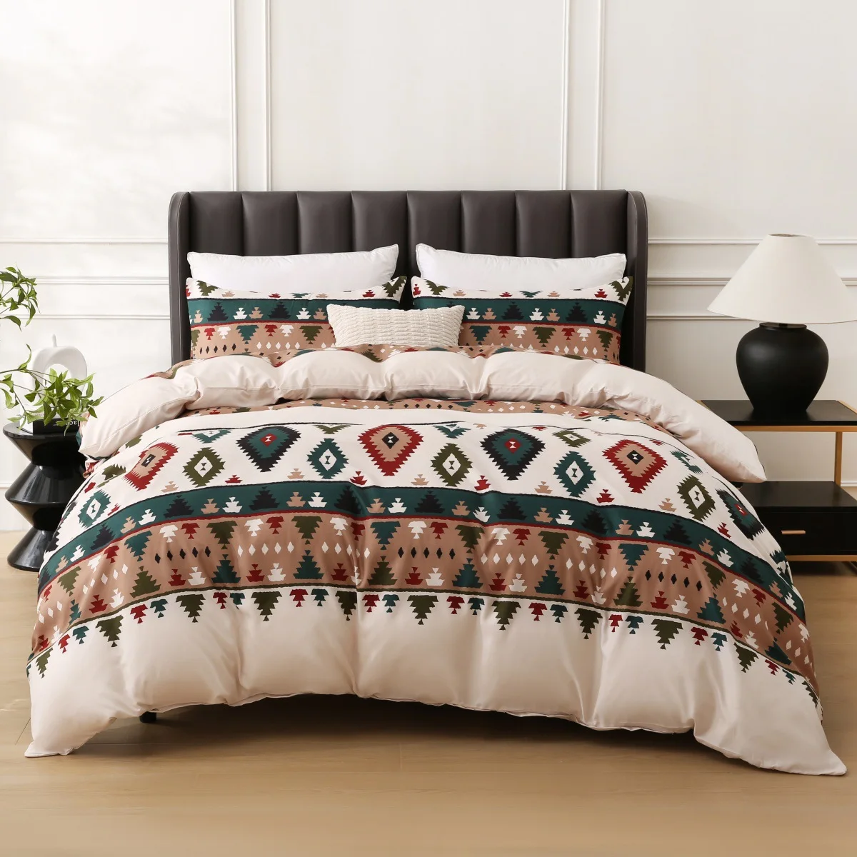 Amazon Christmas Tribal Stripe Printed Bedding Set 3PCS Home Textile Wholesale