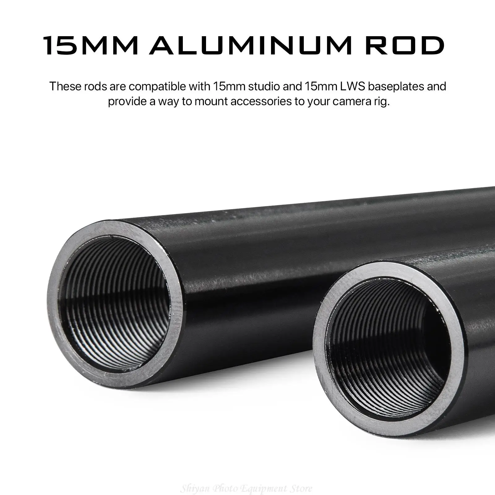 TILTA 2 pz x R15-100-B 15 mm aste in lega di alluminio 100/150/200/300mm per sistema di aste per binario per fotocamera Dslr una coppia nero argento