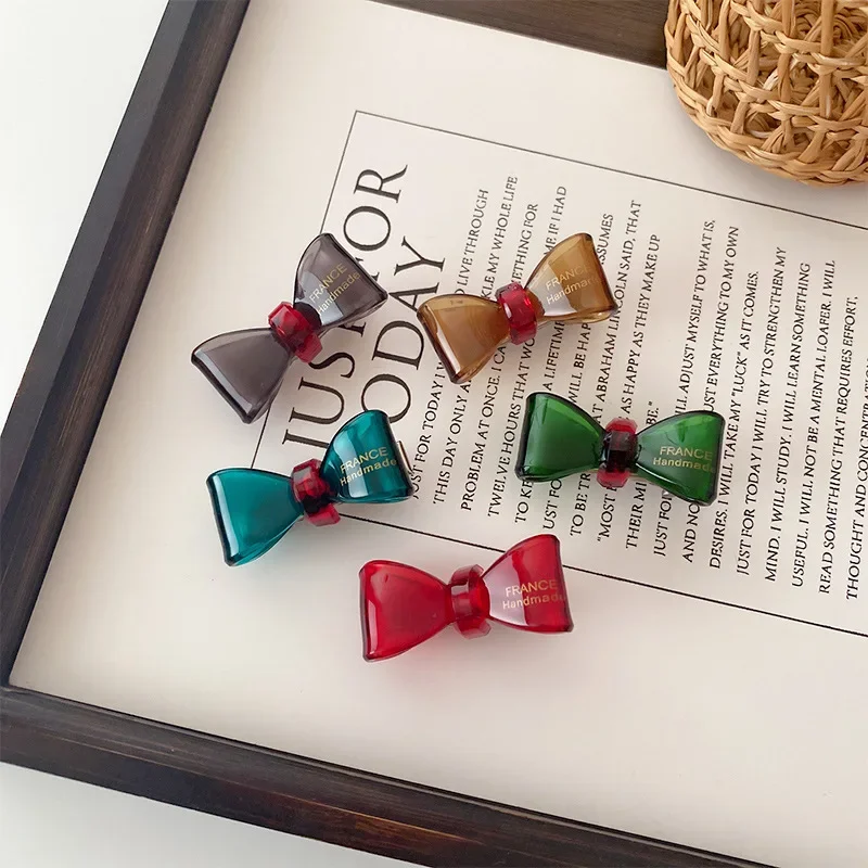 

New Small Exquisite Bow Hair Clip Women Simple Fashion Solid Color Side Duck Mouth Clip for Girl Hair Accessories