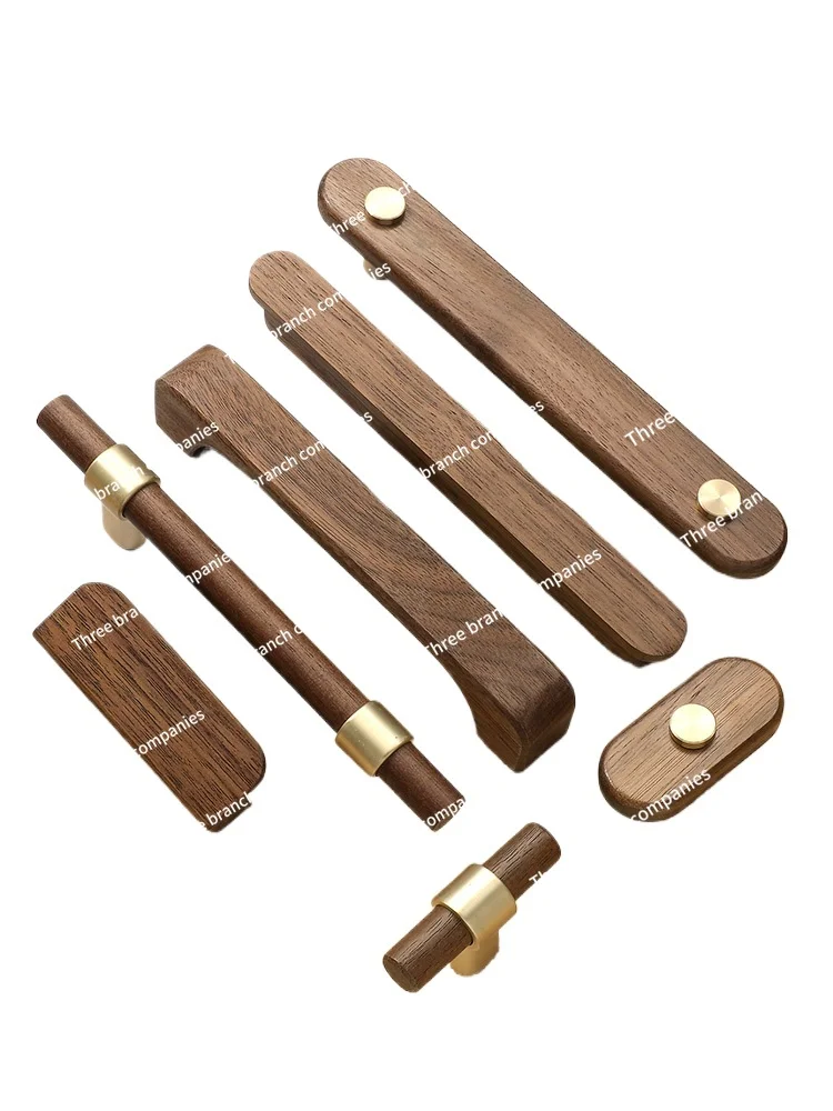 

Новая китайская мебельная шкаф, ретро дверная ручка шкафа, орех, шкаф, журнальный столик, ящик, деревянная ручка из цельного дерева