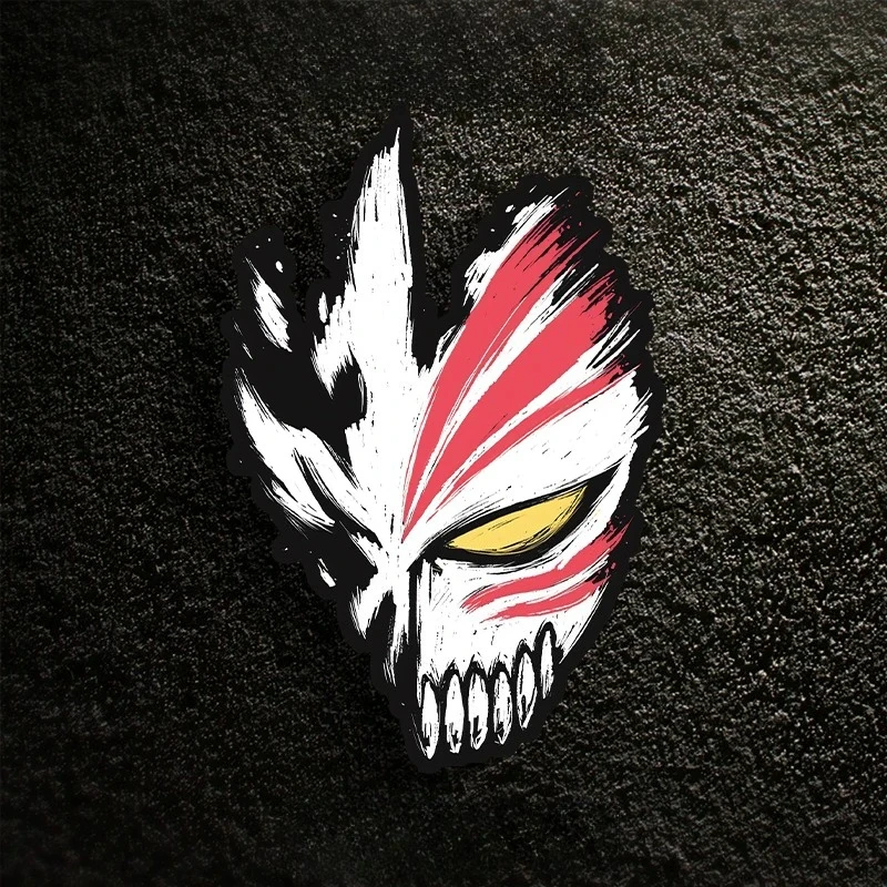 Anime Bleach Hollow Mask Decal, Skull Face Reflective Vinyl Sticker, Decor for Auto, Motorcycle, Scooter and Window