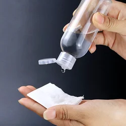 50 adet/grup 5ml-120ml plastik şişe kapaklı emülsiyon PET ambalaj deneme şeffaf boş taşınabilir seyahat konteyner doldurulabilir