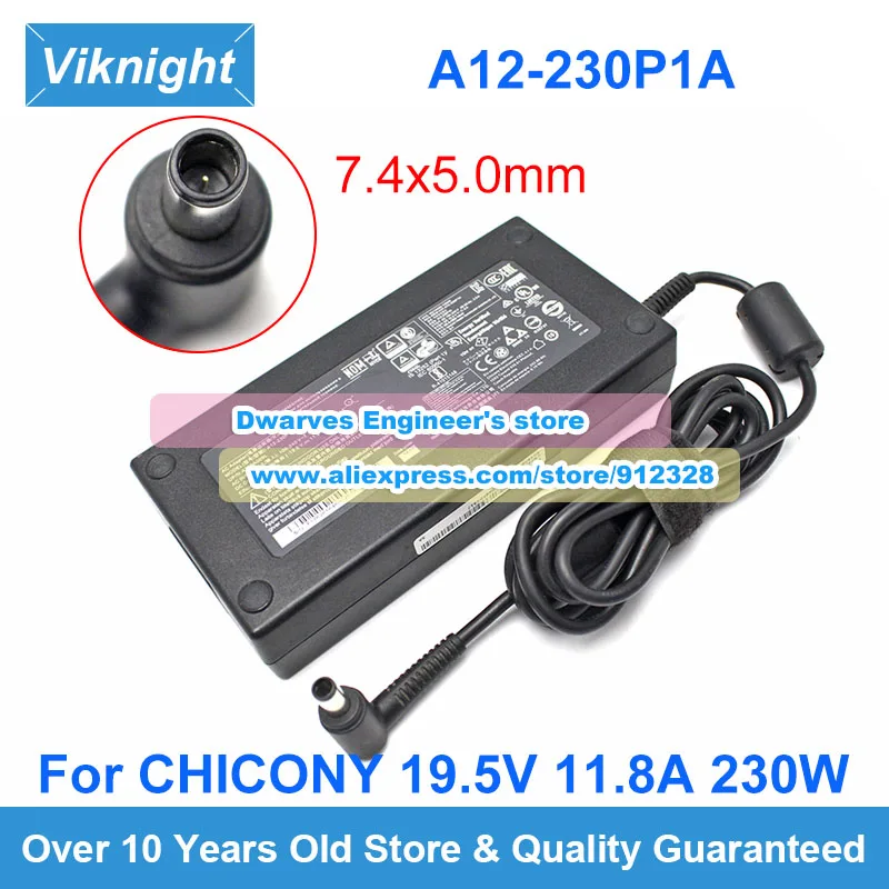 Genuine A12-230P1A 19.5V 11.8A CHICONY Charger for MSI GT72SG752VY GE63VR 7RF GE63 GE73VR GT72VR ADP-230EB T Laptop Adapter