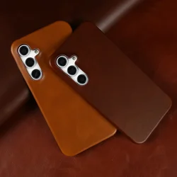 Handmade Genuine Leather Case For Samsung Galaxy S23 FE S20 S20FE 5G S22Plus S21 Aesthetic Vintag Pattern Phone Shell Back Cover