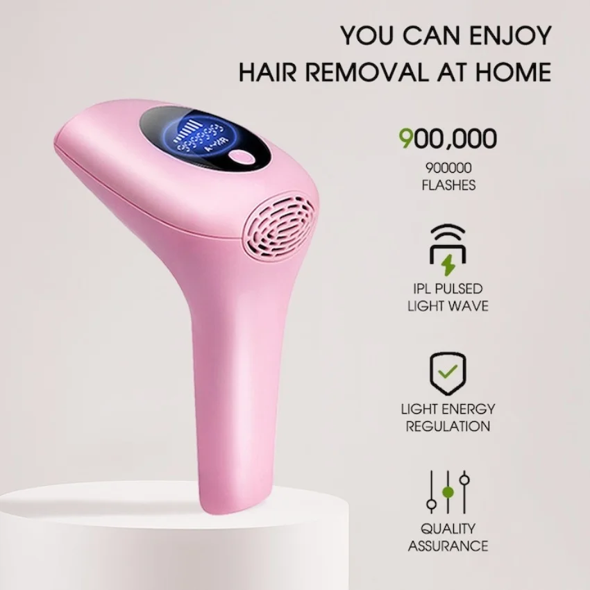 جهاز إزالة الشعر 990,000 ومضة IPL للنساء، آلة إزالة الشعر بالليزر غير المؤلمة لإزالة الشعر الدائم على الجسم والبيكيني والوجه