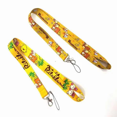 Rilakkuma 만화 행잉 로프, 휴대폰 키 체인 랜야드, 일본 애니메이션 주변 기기, 창의적인 카메라 장식 선물