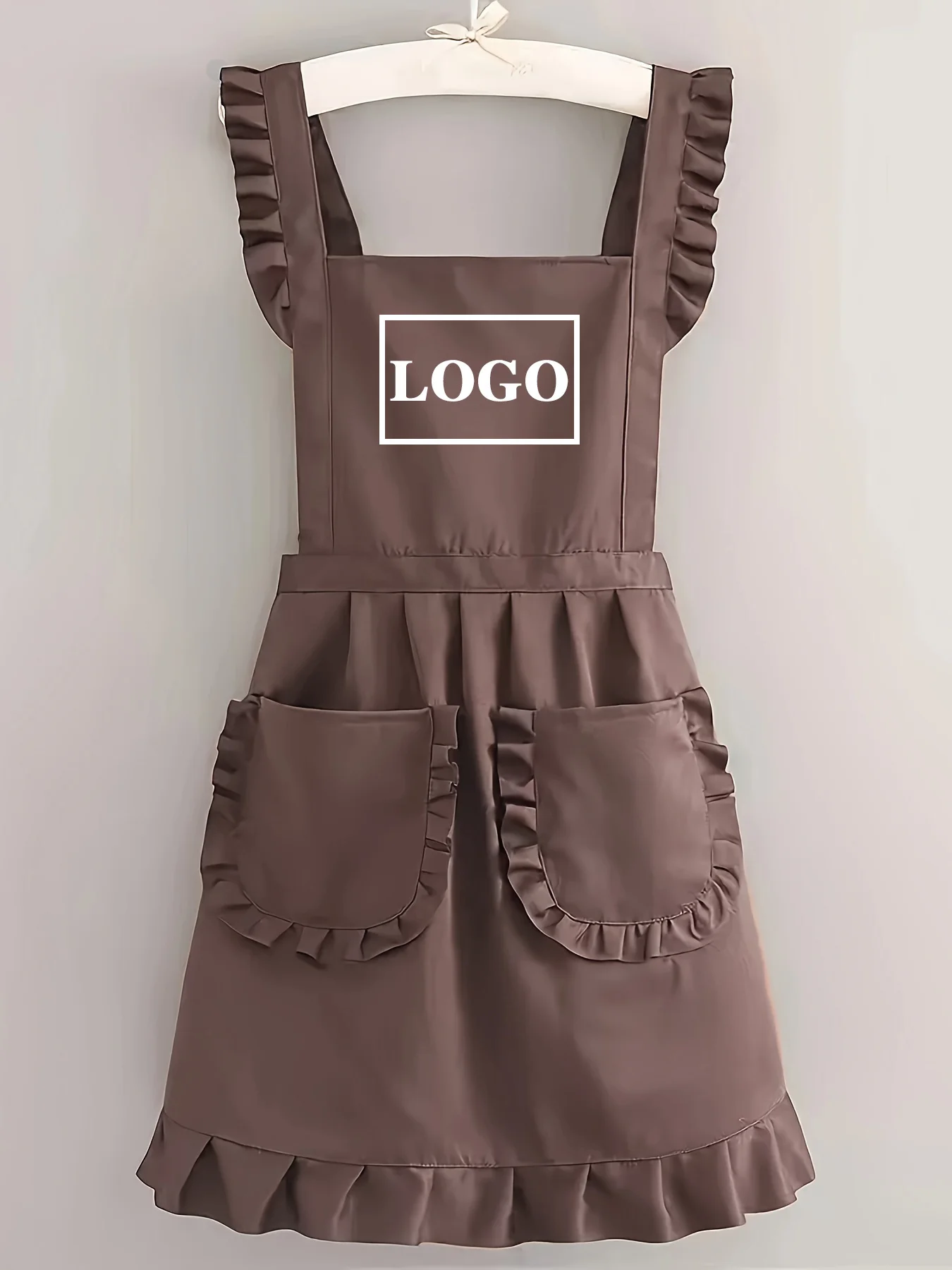 Personalized Custom Photo Logo Princess Apron Adult Cute Ruffle Sleeveless Adjustable Waist Kitchen Cooking  Restaurant Apron