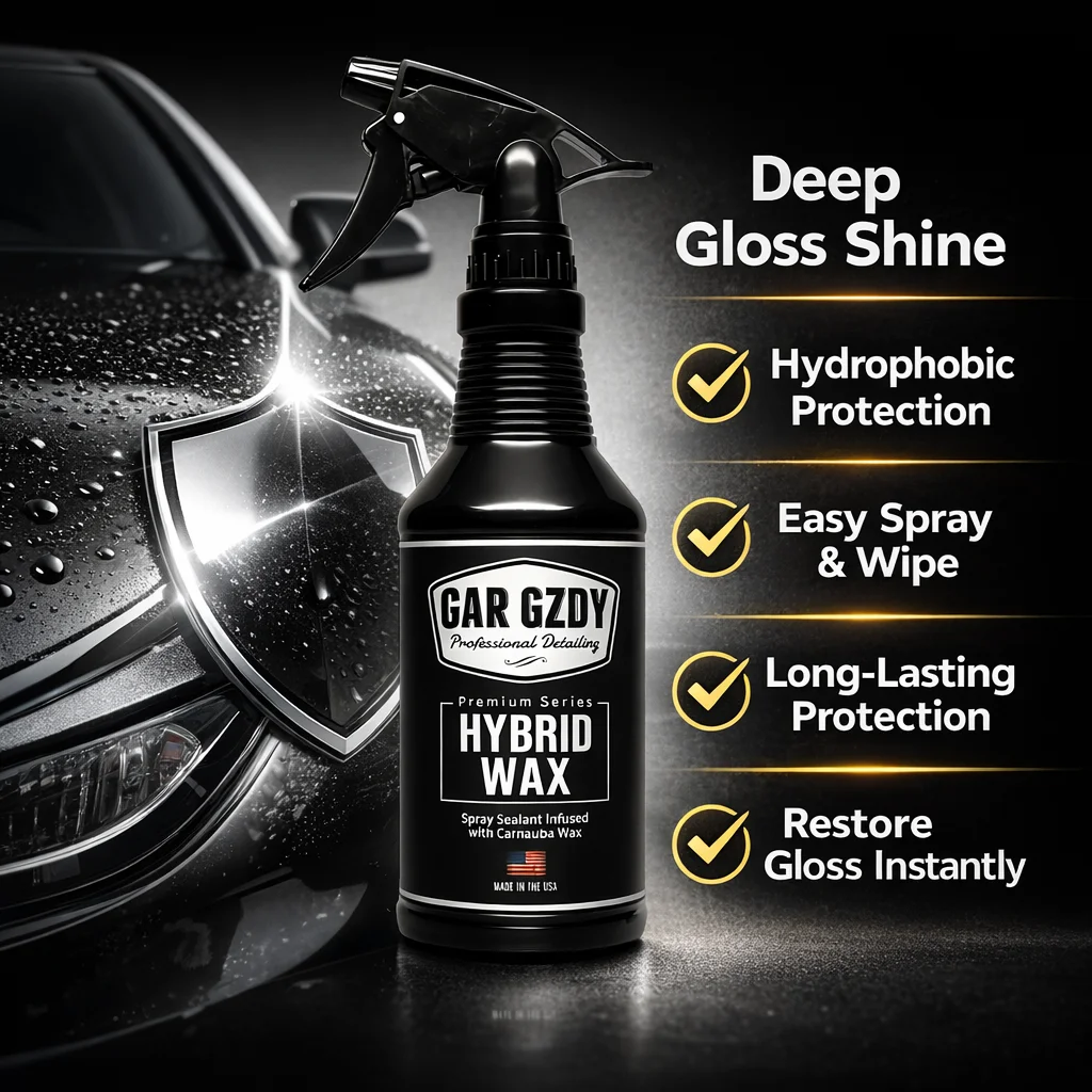 Car Spray Wax Hybrid 16 oz – Quick Detailer with Carnauba, High Gloss Finish, Water Beading Protection for Cars & Trucks