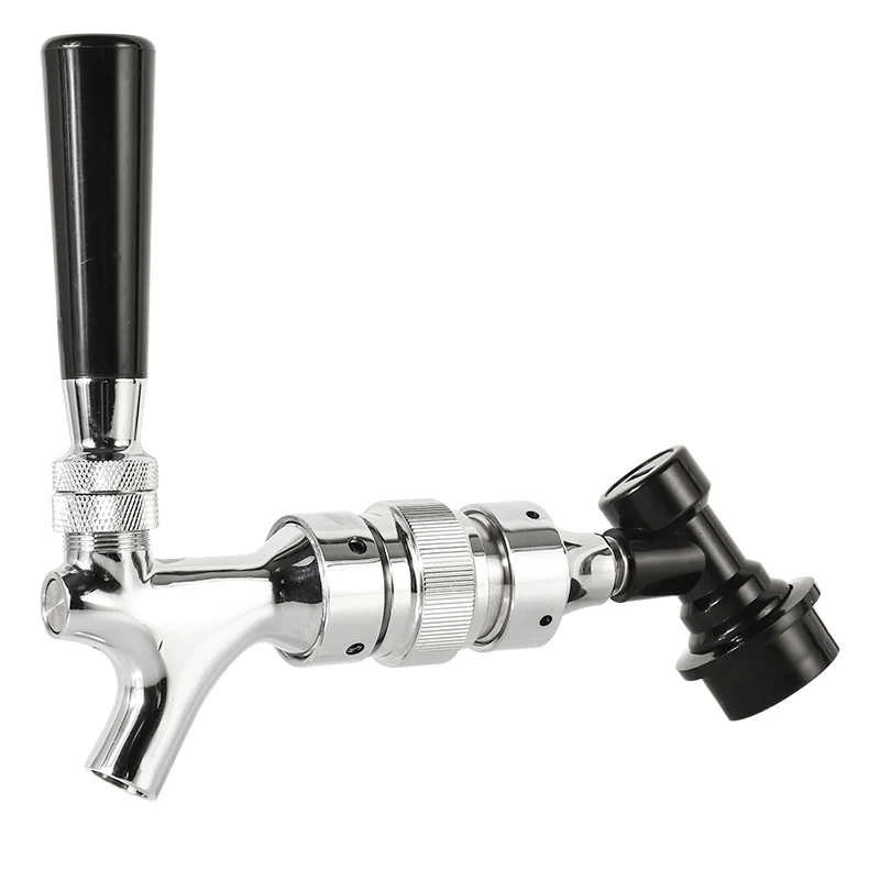 Beer Faucet Flow Control Valve US Standard 1-1/8-8 Thread Liquid Control Adapter Adjustable Tap Shank Homebrew Beer Dispensing