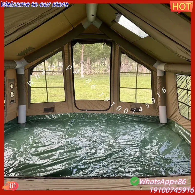 2026 Forerunner Inflatable Tent for Event Large Waterproof 600D Oxford Dark Green air Tent Easy Set up