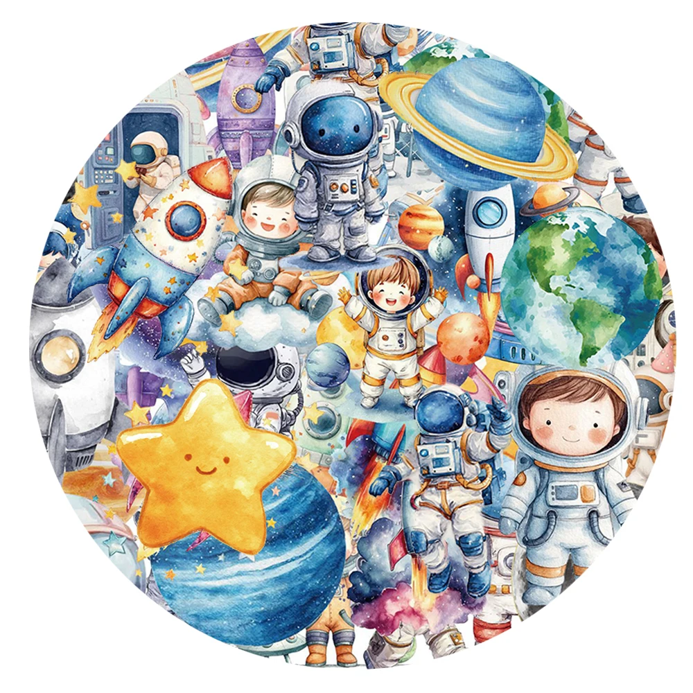 10/30/50 قطعة الكرتون الفضاء رائد الفضاء ملصقات لطيف الإبداعية الكتابة على الجدران ملصق DIY بها بنفسك دفتر الهاتف حقيبة شفافة الشارات ديكور