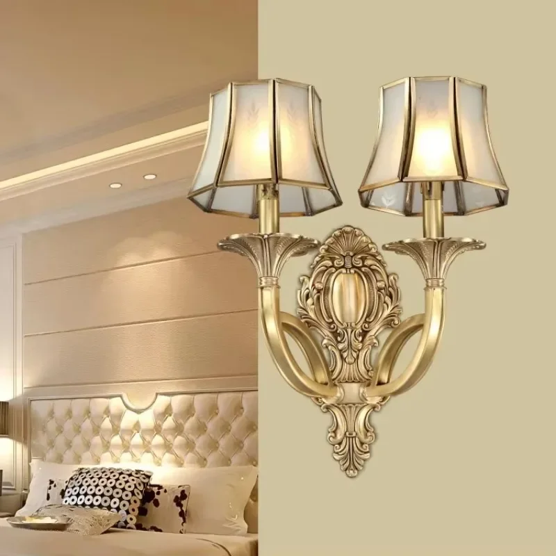 New Arrival Hot Luxurious European Style Copper Living Room Lights Luxury Wall Lamp